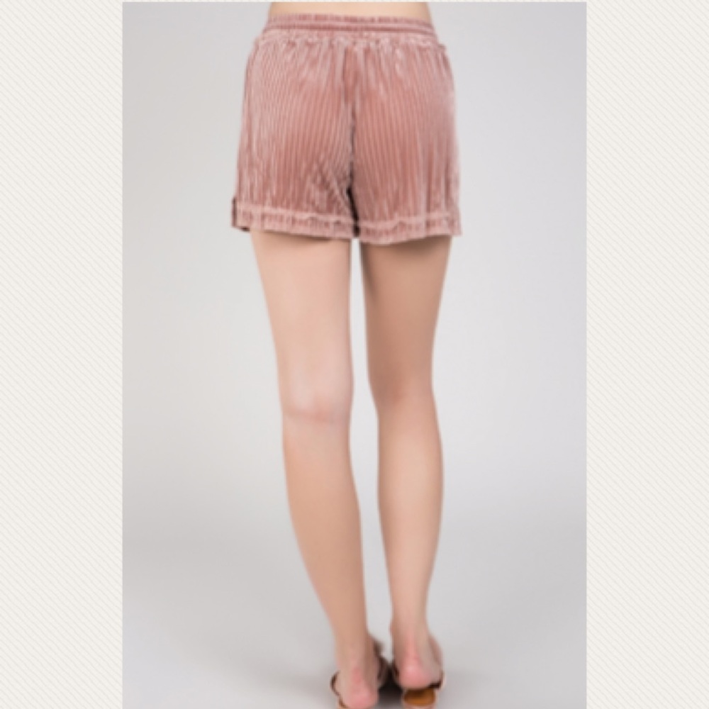 POL Velvet Burnout Vertical Stripe Shorts - Picture 2 of 9